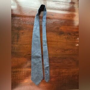 Henry Jacobson Blue Silk Tie with Geometric Pattern (Flaw on Back)